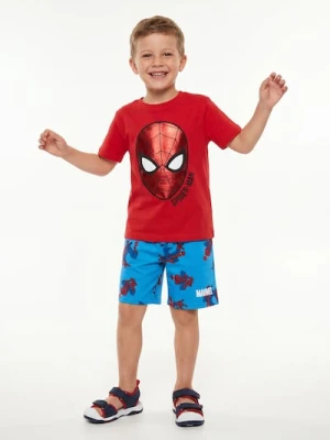 Sinsay - Bawełniane szorty z nadrukiem Spider-Man - niebieski