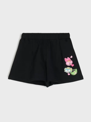 Sinsay - Bawełniane szorty z nadrukiem The Powerpuff Girls - szary