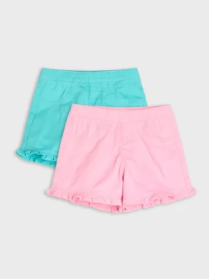 Sinsay - Bawełniane szorty z ozdobnymi falbanami 2 pack - wielobarwny