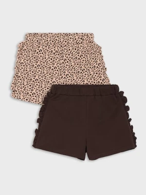 Sinsay - Bawełniane szorty z ozdobnymi falbanami 2 pack - wielobarwny