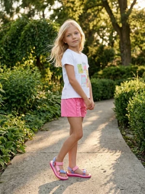 Sinsay - Bawełniane szorty z ozdobnymi falbanami 2 pack - wielobarwny