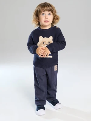 Sinsay - Bawełniane trampki niemowlęce - granatowy