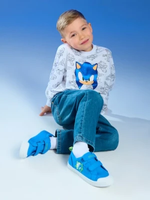 Sinsay - Bawełniane trampki z wkładką z dodatkiem skóry naturalnej "ZDROWA STOPA" Sonic the Hedgehog - niebieski