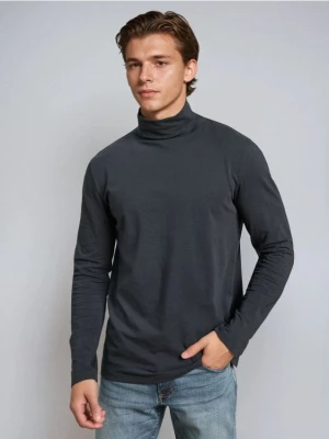 Sinsay - Bawełniany golf basic - niebieski