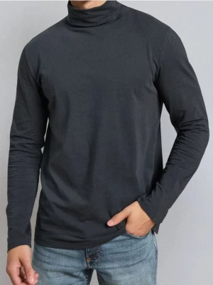 Sinsay - Bawełniany golf basic - niebieski