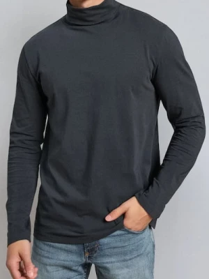 Sinsay - Bawełniany golf basic - niebieski