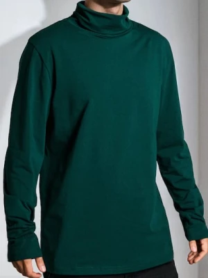 Sinsay - Bawełniany golf basic - zielony