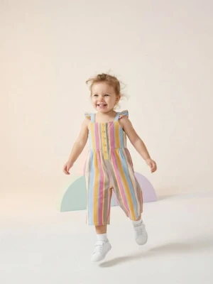 Sinsay - Bawełniany kombinezon w paski - wielobarwny