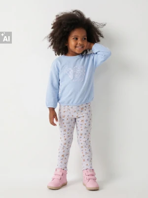 Sinsay - Bawełniany komplet: bluza i legginsy - błękitny