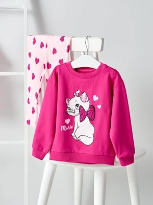 Sinsay - Bawełniany komplet: bluza i legginsy Marie - różowy