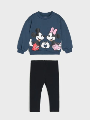 Sinsay - Bawełniany komplet: bluza i legginsy Minnie Mouse - granatowy