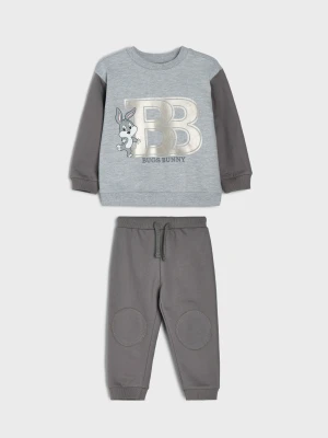 Sinsay - Bawełniany komplet: bluza i spodnie Bugs Bunny - szary