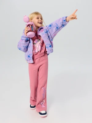 Sinsay - Bawełniany komplet: bluza i spodnie Lilo & Stitch - różowy