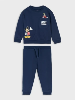 Sinsay - Bawełniany komplet: bluza i spodnie Mickey Mouse - granatowy