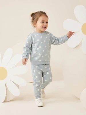 Sinsay - Bawełniany komplet: bluza i spodnie - niebieski