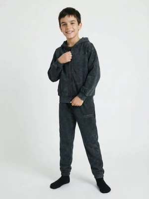 Sinsay - Bawełniany komplet: bluza i spodnie z efektem sprania - wielobarwny