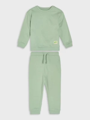 Sinsay - Bawełniany komplet: bluza i spodnie - zielony