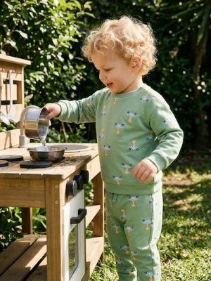 Sinsay - Bawełniany komplet: bluza i spodnie - zielony