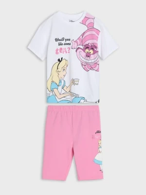 Sinsay - Bawełniany komplet: koszulka i kolarki Alice in Wonderland - wielobarwny