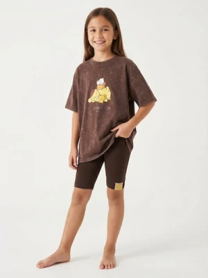 Sinsay - Bawełniany komplet: koszulka i kolarki PomPomPurin - brązowy