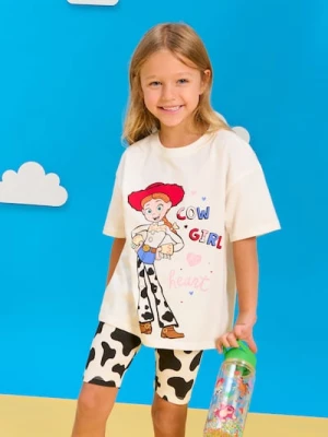 Sinsay - Bawełniany komplet: koszulka i kolarki Toy Story - kremowy