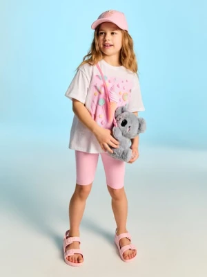 Sinsay - Bawełniany komplet: koszulka i kolarki - wielobarwny