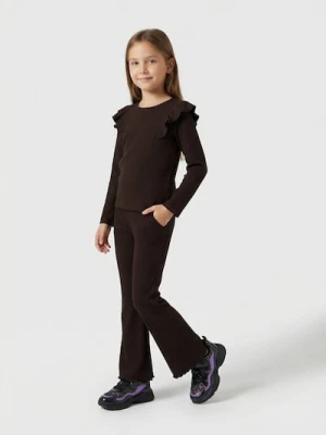 Sinsay - Bawełniany komplet: koszulka i spodnie - brązowy