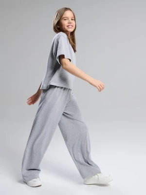 Sinsay - Bawełniany komplet: koszulka i spodnie - szary