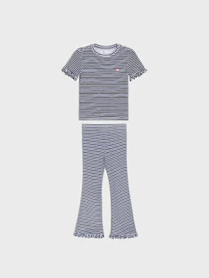 Sinsay - Bawełniany komplet: koszulka i spodnie - wielobarwny