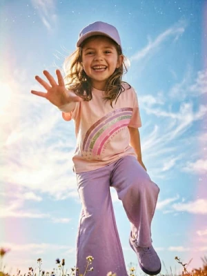 Sinsay - Bawełniany komplet: koszulka i spodnie - wielobarwny