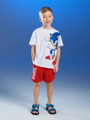 Sinsay - Bawełniany komplet: koszulka i szorty - biały