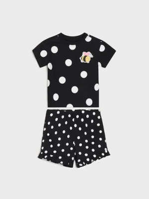 Sinsay - Bawełniany komplet: koszulka i szorty - czarny