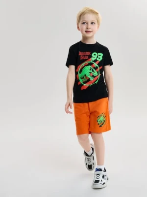 Sinsay - Bawełniany komplet: koszulka i szorty Jurassic Park - czarny