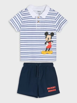 Sinsay - Bawełniany komplet: koszulka i szorty Mickey Mouse - biały
