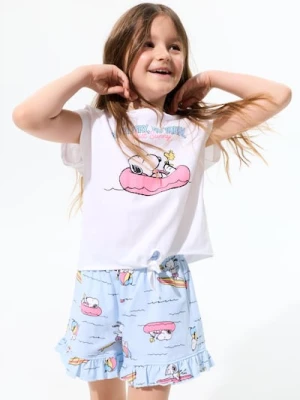 Sinsay - Bawełniany komplet: koszulka i szorty Snoopy Peanuts - wielobarwny