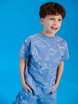 Sinsay - Bawełniany komplet: koszulka i szorty - szary