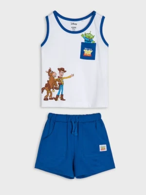Sinsay - Bawełniany komplet: koszulka i szorty Toy Story - mid blue