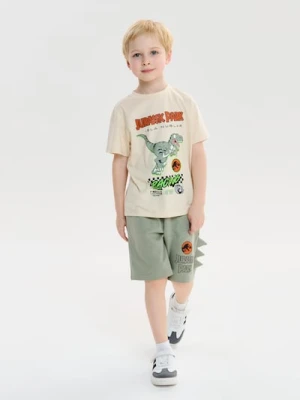 Sinsay - Bawełniany komplet: koszulka i szorty - zielony