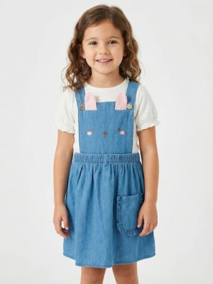 Sinsay - Bawełniany komplet: sukienka i koszulka - niebieski