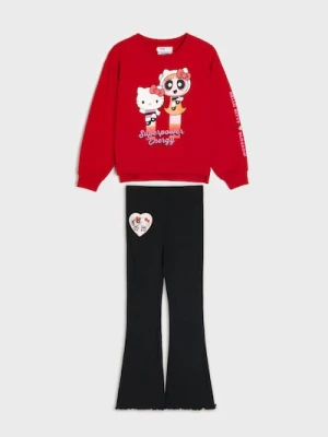 Sinsay - Bawełniany komplet: bluza i spodnie Hello Kitty x Powerpuff Girls - wielobarwny