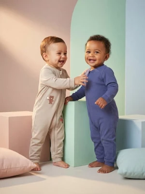 Sinsay - Bawełniany pajacyk 2 pack - brązowy