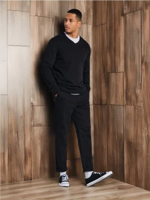 Sinsay - Bawełniany sweter - czarny