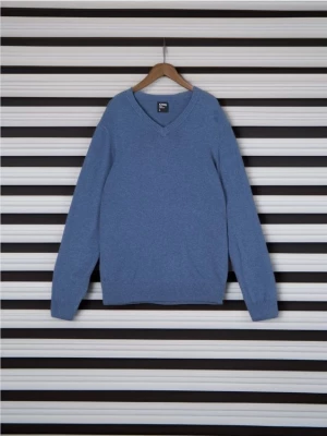 Sinsay - Bawełniany sweter - niebieski