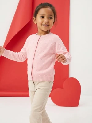 Sinsay - Bawełniany sweter zapinany na guziki - różowy