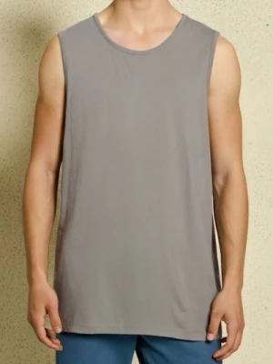 Sinsay - Bawełniany tank top basic - szary