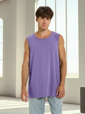 Sinsay - Bawełniany tank top - fioletowy