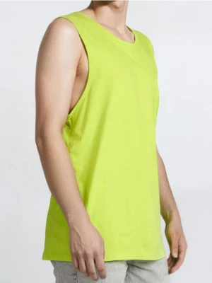 Sinsay - Bawełniany tank top - zielony