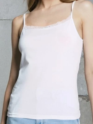 Sinsay - Bawełniany top - biały