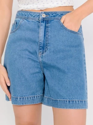 Sinsay - Bermudy jeansowe - niebieski