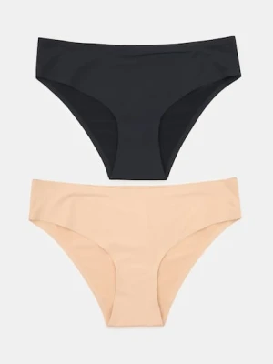 Sinsay - Bezszwowe figi 2 pack - kremowy